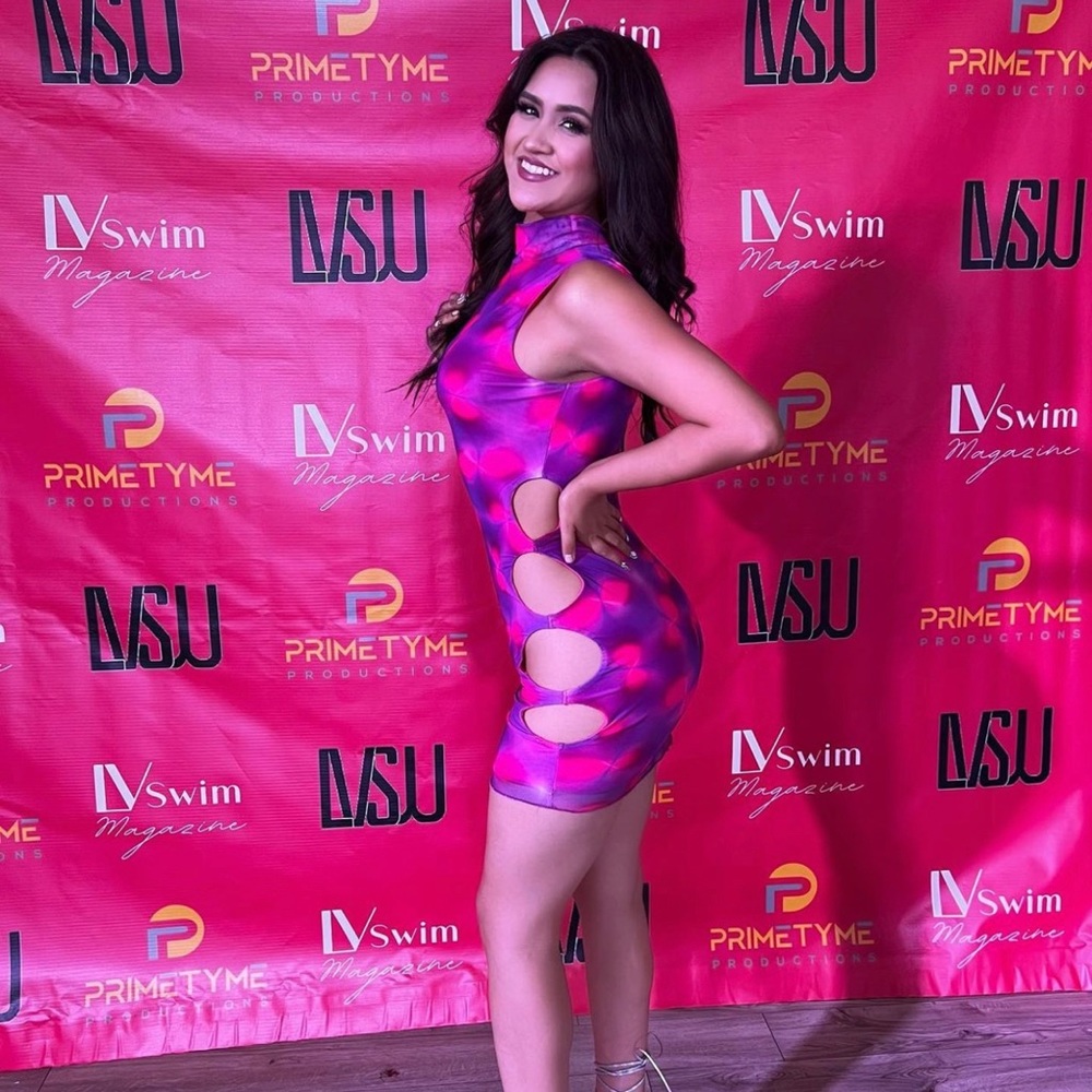 Pink and purple cut out Dress